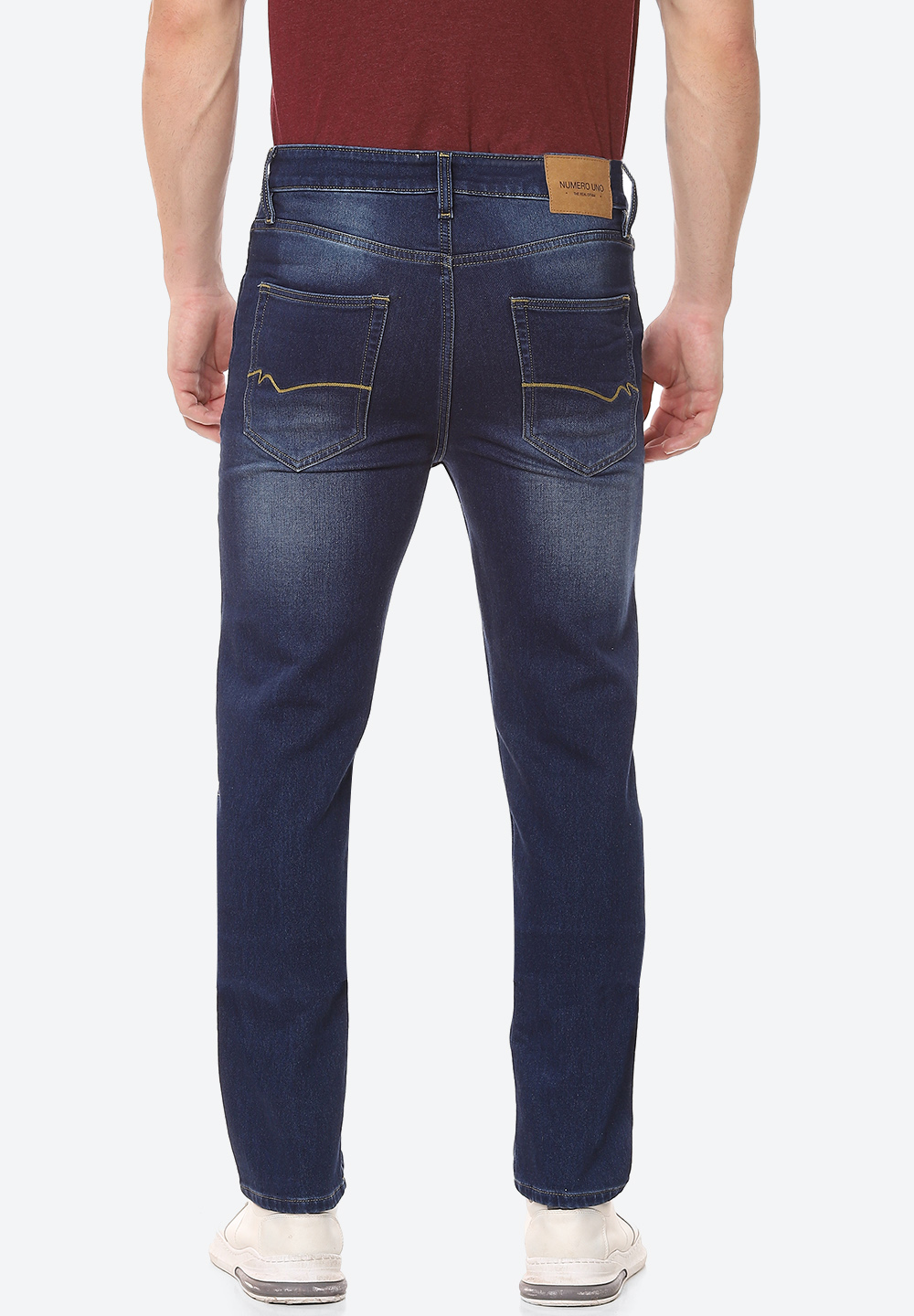 Numero Uno Men Solid Dark Blue Jeans